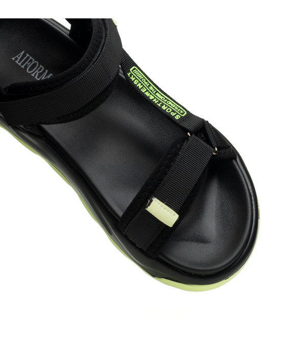 Босоніжки спортивні чорні зручні Aiformaria 1179Л