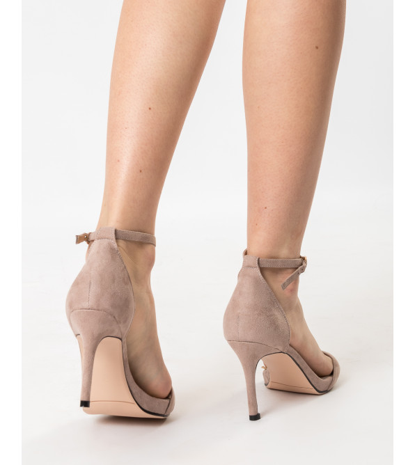 Замшевые босоножки бежевые на шпильке Aiformaria 1184Л-В