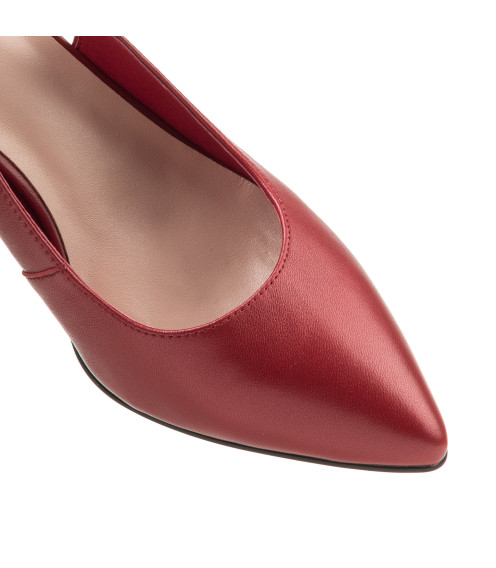 Босоножки женские кожаные красные с закрытым носком Molka 1224Л-А