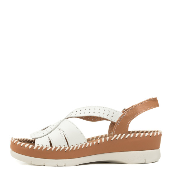Босоножки женские кожаные белые Meegocomfort 1306Л