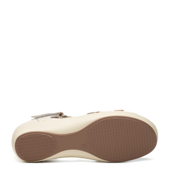Босоножки женские кожаные молочные Meegocomfort 1309Л