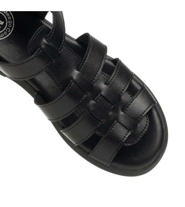 Босоножки женские кожаные черные Meegocomfort 1378Л