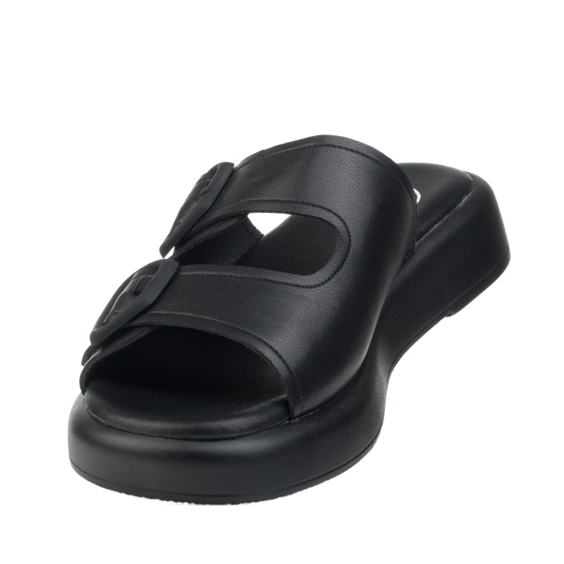 Шлепанцы женские кожаные черные Meegocomfort 1484Л