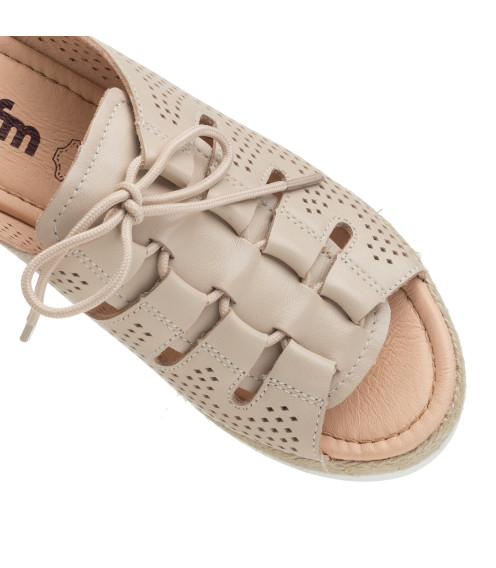 Шлепанцы бежевые на танкетке 24 pfm 1490Л