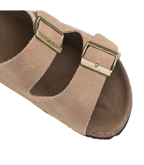 Шлепанцы замшевые бежевые Marigo 1559Л-А