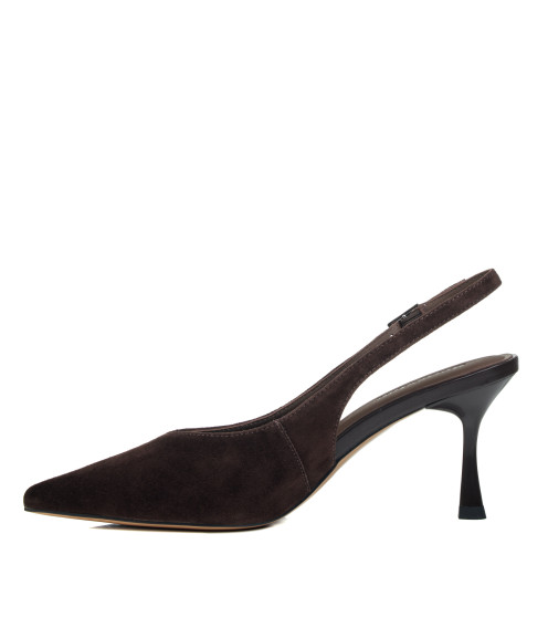 Босоножки женские в шоколадном замшевом оттенке на шпильке Berisstini 1630Л-1
