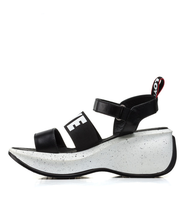 Босоножки женские на платформе черные Evromoda 1133ЛZ
