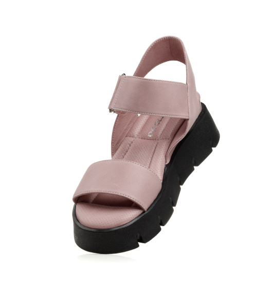 Босоножки женские кожаные лиловые на платформе Evromoda 1387ЛZ-С