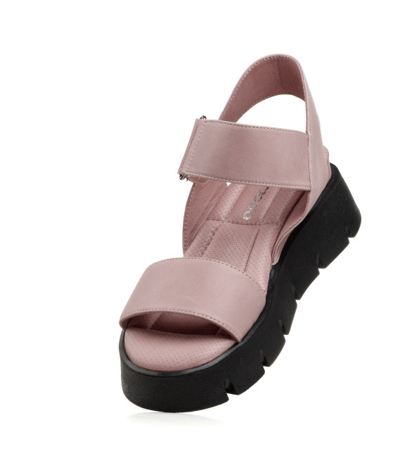 Босоножки женские кожаные лиловые на платформе Evromoda 1387ЛZ-С
