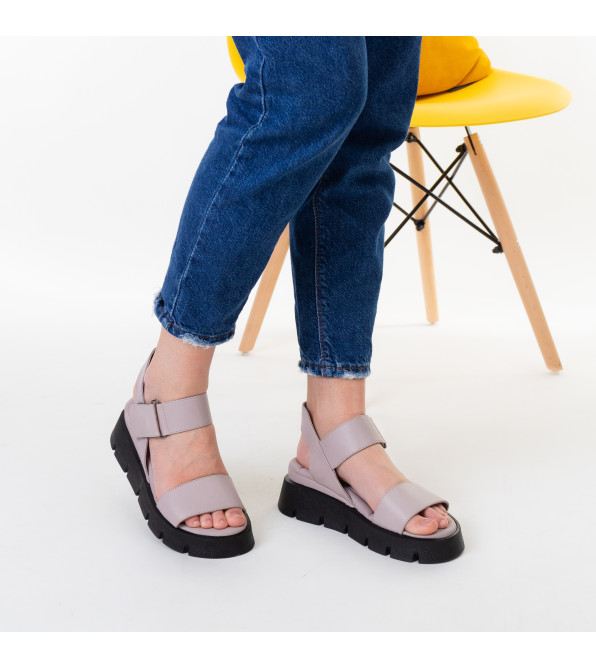 Босоніжки жіночі шкіряні на платформі Evromoda 1387ЛZ-В