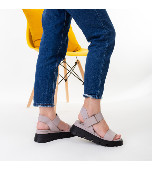 Босоніжки жіночі шкіряні на платформі Evromoda 1387ЛZ-В