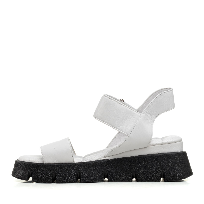 Босоножки женские кожаные белые на платформе Evromoda 1387ЛZ-А
