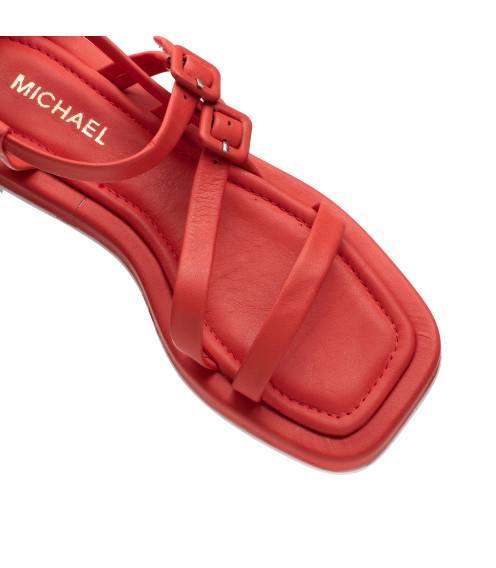 Сандалии женские кожаные красные Michael 1482ЛZ