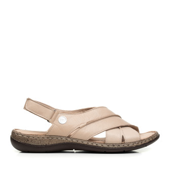 Босоножки кожаные бежевые на удобной подошве Mamammia 1504ЛZ-А