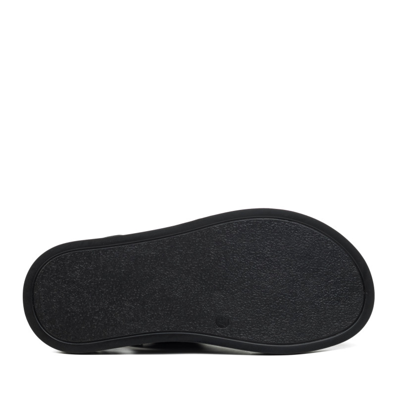 Босоножки женские черные кожаные на липучках Zlett 817ЛП
