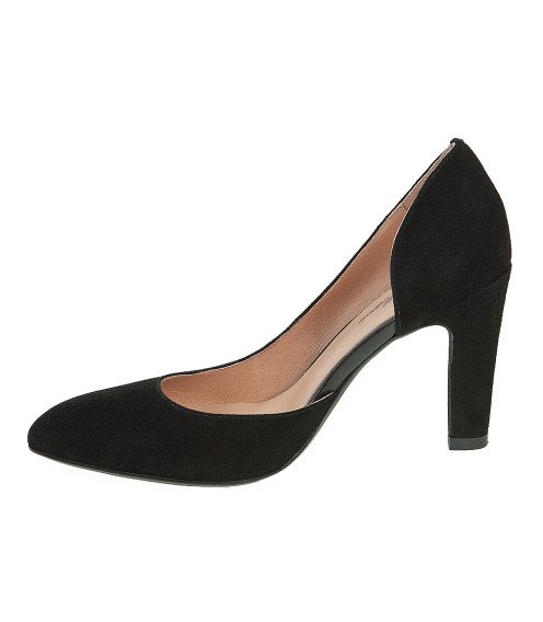 Туфли женские замшевые черные на удобном каблуке Lady marcia 1195Т