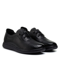 Туфлы женские черные кожаные на шнуровке Meegocomfort 1882Т Туфлы женские черные кожаные на шнуровке Meegocomfort 1882Т