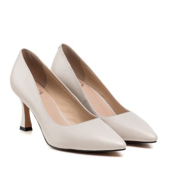 Туфли бежевые Sufinna кожаные на стильном каблуке 1977Т-А