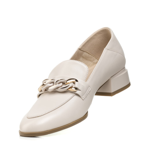 Туфли-лоферы бежевые с пряжкой Lady marcia 1988Т