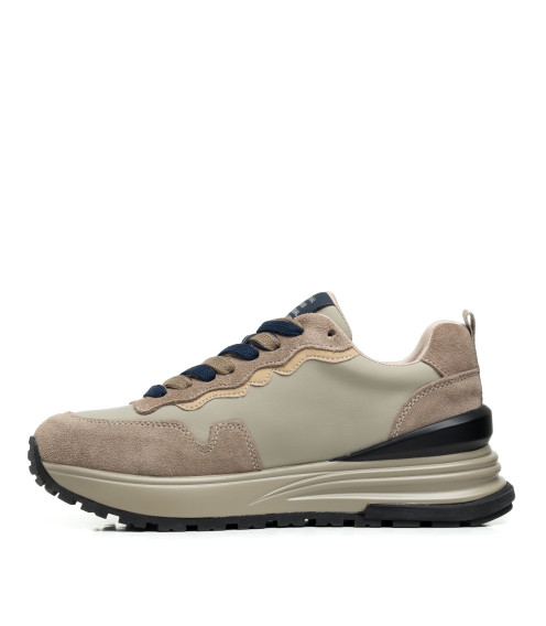 Кроссовки женские комбинированные кожаные с замшевыми вставками на шнуровках Melanda 2092Т-А