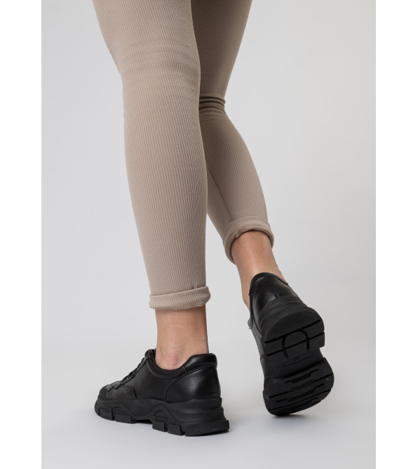 Кеды женские кожаные черные Meegocomfort 2152Т-А