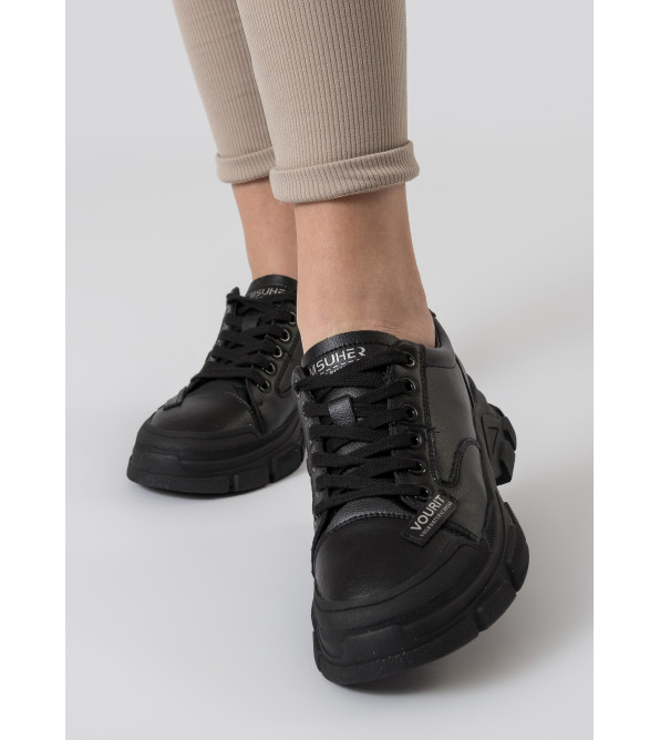 Кеды женские кожаные черные Meegocomfort 2152Т-А
