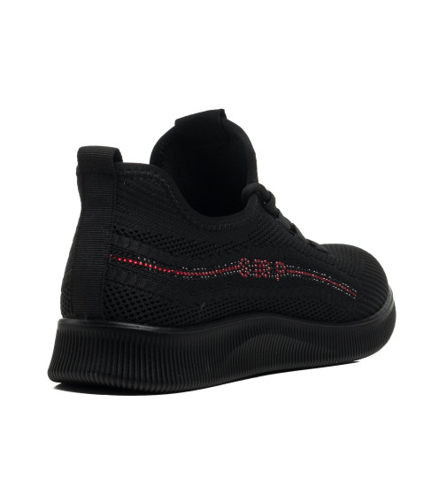 Кроссовки женские черные сетка Meegocomfort 2158Т-А