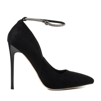 Туфли женские замшевые черные вечерние на шпильке Aiformaria 2280Т