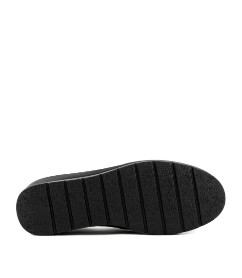 Туфли женские кожаные черные на танкетке Meegocomfort 2294Т