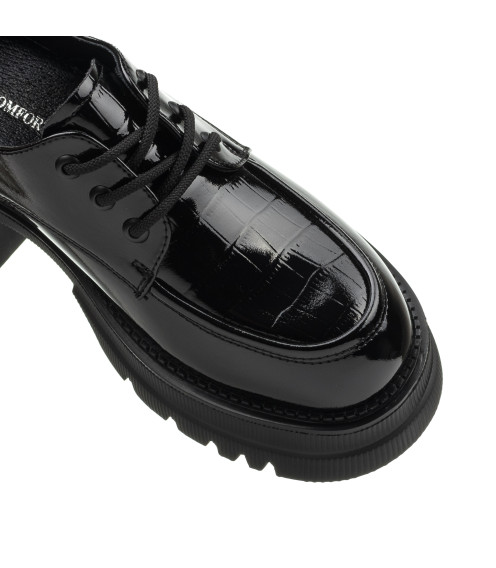 Туфли женские черные лакированные Meegocomfort 2295Т
