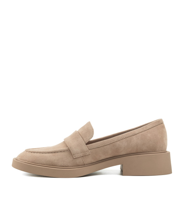 Туфли-лоферы женские бежевые замшевые Geronea 2348Т