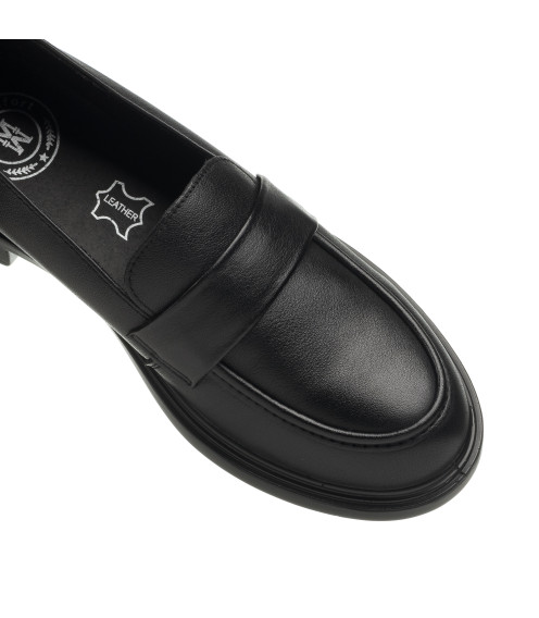 Туфли женские черные кожаные Meegocomfort 2362Т