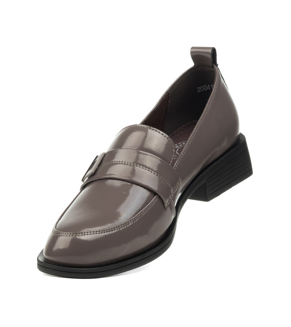 Туфли-лоферы женские лакированные цвета мокко Meegocomfort 2363Т-В