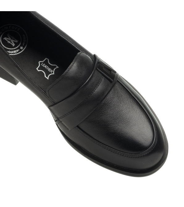 Туфлі-лофери жіночі чорні шкіряні Meegocomfort 2363Т