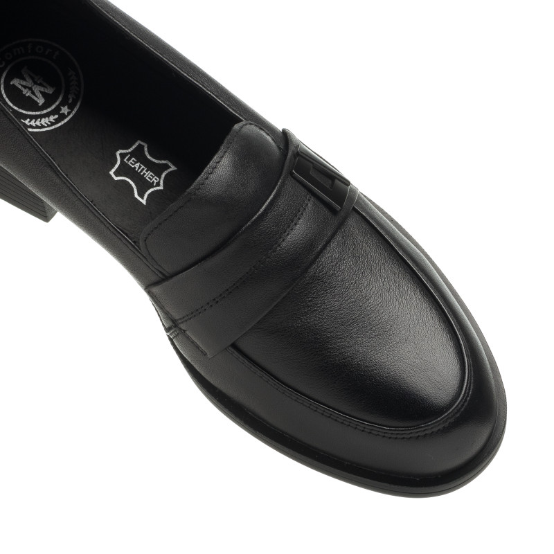 Туфли-лоферы женские черные кожаные Meegocomfort 2363Т
