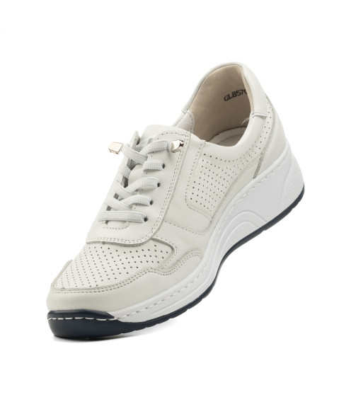 Кроссовки женские кожаные белые Meegocomfort 2364Т