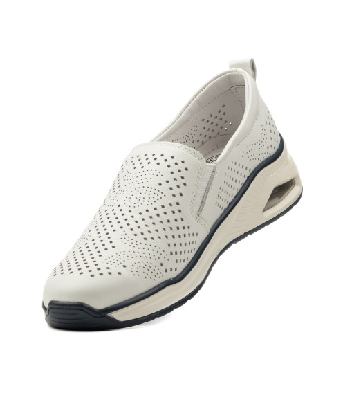Туфли женские белые кожаные летние Meegocomfort 2366Т