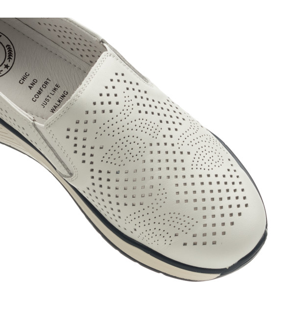 Туфли женские белые кожаные летние Meegocomfort 2366Т
