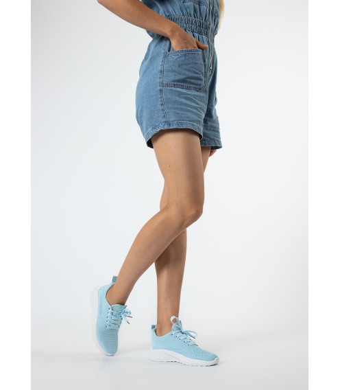 Кроссовки женские текстильные голубые Fashion 2473Т-В