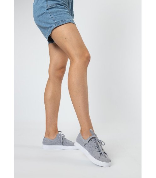 Кеди жіночі сірі текстильні Fashion 2475Т-В