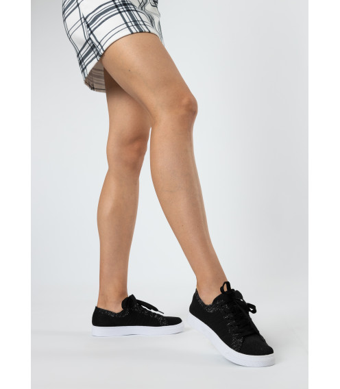 Кеди жіночі чорні текстильні Fashion 2475Т