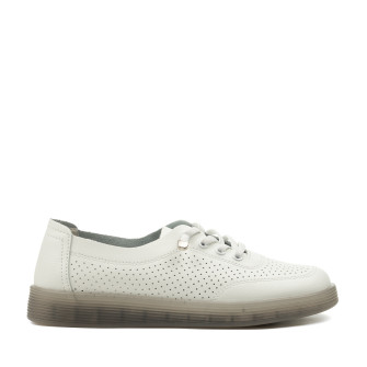 Туфли женские белые кожаные летные Comfort Wow 2499Т-А
