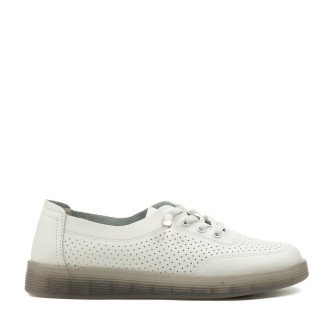 Туфли женские белые кожаные летные Comfort Wow 2499Т-А