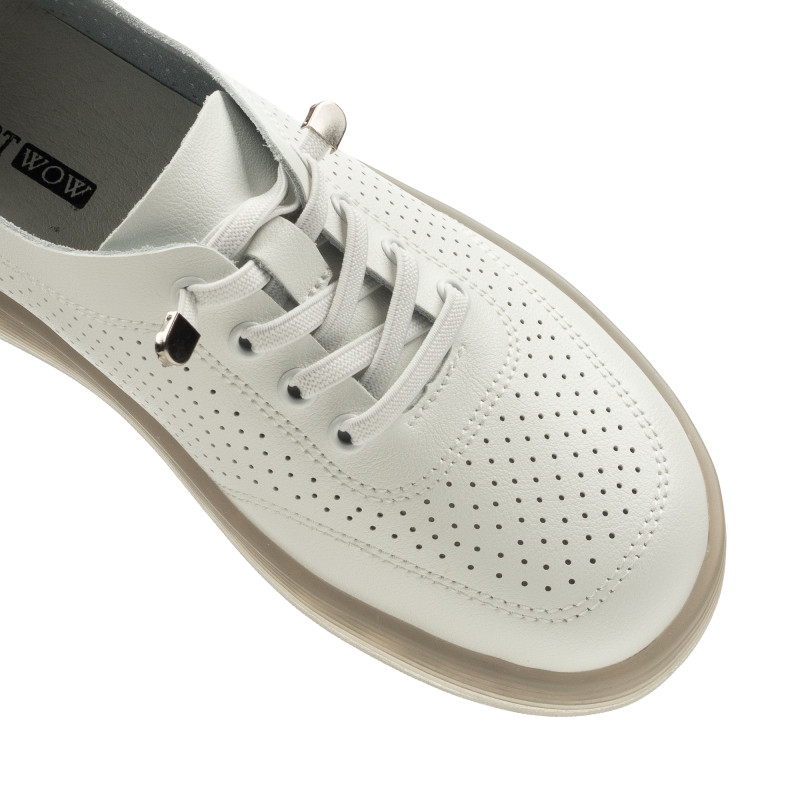 Туфли женские белые кожаные летные Comfort Wow 2499Т-А