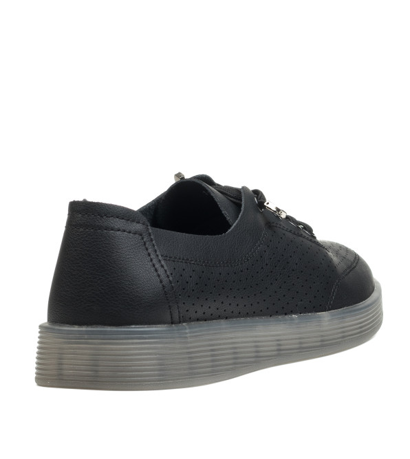 Туфли женские черные кожаные с перфорацией Comfort Wow 2499Т