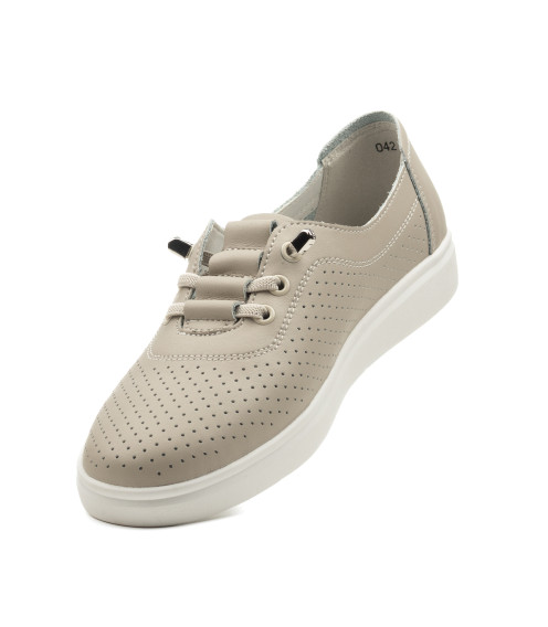 Туфли женские кожаные серые летние Comfort Wow 2500Т-А