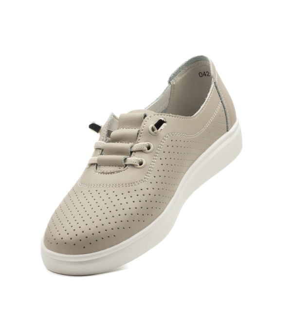Туфли женские кожаные серые летние Comfort Wow 2500Т-А