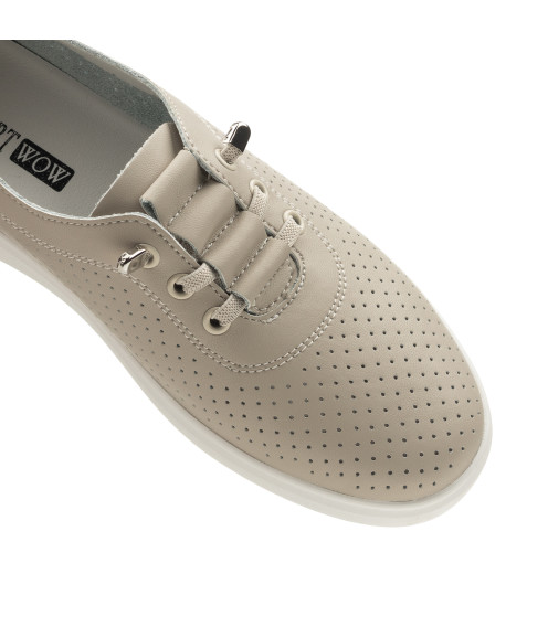 Туфли женские кожаные серые летние Comfort Wow 2500Т-А