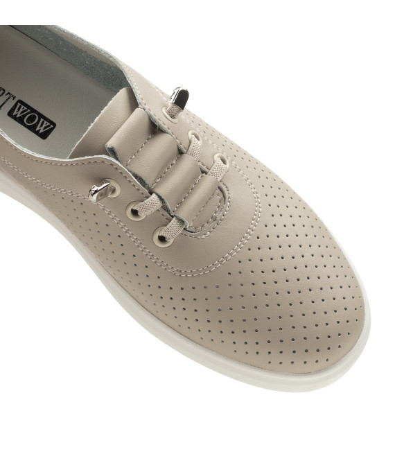 Туфли женские кожаные серые летние Comfort Wow 2500Т-А