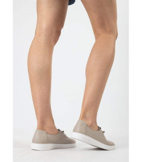 Туфли женские кожаные серые летние Comfort Wow 2500Т-А